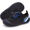 imageWateLves Wide Toddler Water Shoes Kids Barefoot Athletic Sneakers Girls Boys Quick Dry Aqua Socks for Beach Hiking Swim Kayak Sport Accessories Camping EssentialsBlack Blue