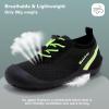 imageWateLves Wide Toddler Water Shoes Kids Barefoot Athletic Sneakers Girls Boys Quick Dry Aqua Socks for Beach Hiking Swim Kayak Sport Accessories Camping EssentialsBlackGreen