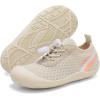 imageWateLves Wide Toddler Water Shoes Kids Barefoot Athletic Sneakers Girls Boys Quick Dry Aqua Socks for Beach Hiking Swim Kayak Sport Accessories Camping EssentialsBeige