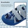 imageWateLves Wide Toddler Water Shoes Kids Barefoot Beach Swim Aqua Shoes Boys Girls Breathable Mesh Walking Hook and Loop SneakersBlue Shark