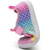 imageWateLves Wide Toddler Water Shoes Kids Barefoot Beach Swim Aqua Shoes Boys Girls Breathable Mesh Walking Hook and Loop SneakersColourful Fishscales