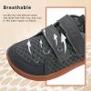 imageWateLves Wide Toddler Water Shoes Kids Barefoot Beach Swim Aqua Shoes Boys Girls Breathable Mesh Walking Hook and Loop SneakersDark Gray