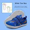 imageWateLves Wide Toddler Water Shoes Kids Barefoot Beach Swim Aqua Shoes Boys Girls Breathable Mesh Walking Hook and Loop SneakersExcavator