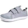 imageWateLves Wide Toddler Water Shoes Kids Barefoot Beach Swim Aqua Shoes Boys Girls Breathable Mesh Walking Hook and Loop SneakersLight Gray