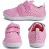 imageWateLves Wide Toddler Water Shoes Kids Barefoot Beach Swim Aqua Shoes Boys Girls Breathable Mesh Walking Hook and Loop SneakersPink