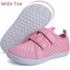imageWateLves Wide Toddler Water Shoes Kids Barefoot Beach Swim Aqua Shoes Boys Girls Breathable Mesh Walking Hook and Loop SneakersPink