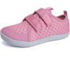 imageWateLves Wide Toddler Water Shoes Kids Barefoot Beach Swim Aqua Shoes Boys Girls Breathable Mesh Walking Hook and Loop SneakersPink