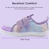 imageWateLves Wide Toddler Water Shoes Kids Barefoot Beach Swim Aqua Shoes Boys Girls Breathable Mesh Walking Hook and Loop SneakersPurple Fishscales