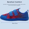 imageWateLves Wide Toddler Water Shoes Kids Barefoot Beach Swim Aqua Shoes Boys Girls Breathable Mesh Walking Hook and Loop SneakersRed Blue