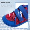 imageWateLves Wide Toddler Water Shoes Kids Barefoot Beach Swim Aqua Shoes Boys Girls Breathable Mesh Walking Hook and Loop SneakersRed Blue