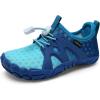 imageWateLves ToddlerLittleBigKid Water Shoes Wide Barefoot Aqua Athletic Sneakers Girls Boys Hiking Beach Swim Fast Dry Shoes Builtin Heel GripsGradient Blue