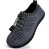 imageWateLves Water Shoes for Toddler Little Kid Minimalist Wide Barefoot Zero Drop Sole Splay Naturally Aqua Sneakers Boys GirlsDqDark Gray