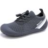 imageWateLves Wide Toddler Water Shoes Kids Barefoot Athletic Sneakers Girls Boys Quick Dry Aqua Socks for Beach Hiking Swim Kayak Sport Accessories Camping EssentialsDark Gray