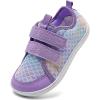 imageWateLves Wide Toddler Water Shoes Kids Barefoot Beach Swim Aqua Shoes Boys Girls Breathable Mesh Walking Hook and Loop SneakersPurple Fishscales