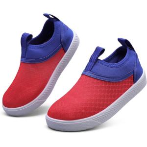 imageWateLves Toddler Water Shoes Kids Boys and Girls  QuickDry MultiPurpose Casual Water Sneakers Slip On with Drainage Holes for Swim Walking Beach Vacation EssentialsRedBlue