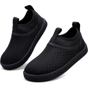 imageWateLves Toddler Water Shoes Kids Boys and Girls  QuickDry MultiPurpose Casual Water Sneakers Slip On with Drainage Holes for Swim Walking Beach Vacation EssentialsBlack