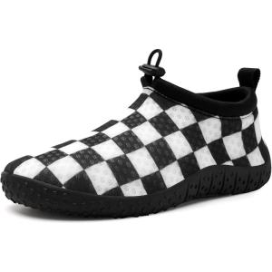 imageWateLves Toddler Water Shoes Kids Boys and Girls Quick Dry Lightweight NonSlip Aqua Swim Socks with Flexible Thick Sole for Beach Pool SurfingCheckered