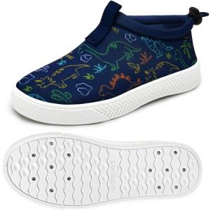 imageWateLves Toddler Water Shoes Kids Boys and Girls Quick Dry Water Sneakers Slip On Aqua Swim Shoes for Beach Daily WalkingDinosaurs