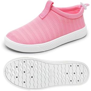 imageWateLves Toddler Water Shoes Kids Boys and Girls Quick Dry Water Sneakers Slip On Aqua Swim Shoes for Beach Daily WalkingPink