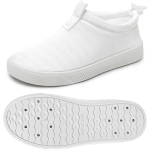 imageWateLves Toddler Water Shoes Kids Boys and Girls Quick Dry Water Sneakers Slip On Aqua Swim Shoes for Beach Daily WalkingWhite