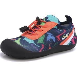 imageWateLves Wide Toddler Water Shoes Kids Barefoot Athletic Sneakers Girls Boys Quick Dry Aqua Socks for Beach Hiking Swim Kayak Sport Accessories Camping EssentialsDinosaurs