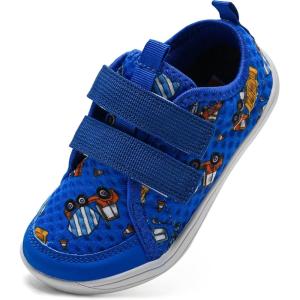 imageWateLves Wide Toddler Water Shoes Kids Barefoot Beach Swim Aqua Shoes Boys Girls Breathable Mesh Walking Hook and Loop SneakersExcavator