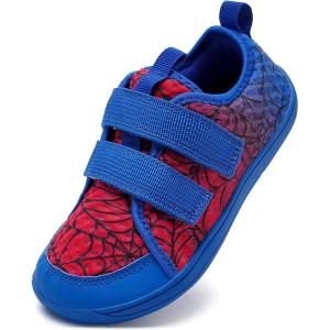 imageWateLves Wide Toddler Water Shoes Kids Barefoot Beach Swim Aqua Shoes Boys Girls Breathable Mesh Walking Hook and Loop SneakersRed Blue