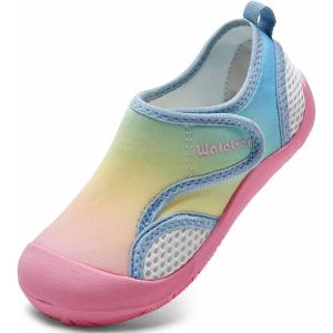 imageWateLves Wide Toddler Water Shoes Kids Quick Dry Barefoot Shoes Girls Boys Aqua Athletic Sneakers for Beach Hiking Swim Kayak Sport Accessories Camping EssentialsColourful