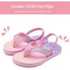 image:imageWateLves Girls amp Boys Kids Flip Flop summer Slide Sandals Slip on Suitable for Bath Shower Beach pool Little KidBig KidFish Scale Pink