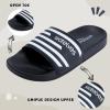 image:imageWateLves Girls amp Boys Slide Sandals Kids Summer Slippers Slip On for Outdoor Beach Pool Shower Little KidBig KidBlackWhite Stripe