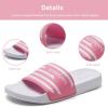 image:imageWateLves Girls amp Boys Slide Sandals Kids Summer Slippers Slip On for Outdoor Beach Pool Shower Little KidBig KidPinkWhite Stripe