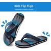 image:imageWateLves Kids Flip Flops Boys Girls Sandals Youth Big Kid Summer Slip on Thong Slide Sandals for Beach Pool Shower LittleBig KidBlackBlue Stripes