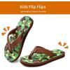 image:imageWateLves Kids Flip Flops Boys Girls Sandals Youth Big Kid Summer Slip on Thong Slide Sandals for Beach Pool Shower LittleBig KidBrownGreen