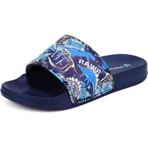 image:imageWateLves Girls amp Boys Slide Sandals Kids Summer Slippers Slip On for Outdoor Beach Pool Shower Little KidBig KidDinosaur