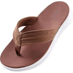 image:imageWateLves Kid Sport Flip Flops Unisex Boys Girls Thong Sandals Casual Sandal Shoes for Beach Swimming PoolPu Brown