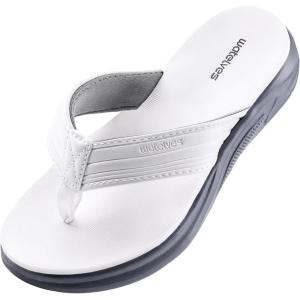 image:imageWateLves Kid Sport Flip Flops Unisex Boys Girls Thong Sandals Casual Sandal Shoes for Beach Swimming PoolPu White