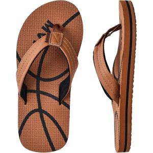 image:imageWateLves Girls Flip Flops Toddler Boys Girls NonSlip Sport Sandals for Beach Swim PoolLittle KidBig KidBrown Basketball