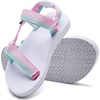 image:imageWateLves Kids Sandals Boys Girls Lightweight Nonslip Athletic Sandals with Adjustable Webbing for Hiking Walking Beach Water SportsGradient Pink Green