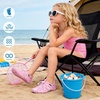 image:imageWateLves ToddlerLittleBigKid Water Shoes Wide Barefoot Aqua Athletic Sneakers Girls Boys Hiking Beach Swim Fast Dry Shoes Builtin Heel GripsPink Stars