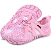 image:imageWateLves ToddlerLittleBigKid Water Shoes Wide Barefoot Aqua Athletic Sneakers Girls Boys Hiking Beach Swim Fast Dry Shoes Builtin Heel GripsPink Stars