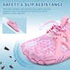 image:imageWateLves ToddlerLittleBigKid Water Shoes Wide Barefoot Aqua Athletic Sneakers Girls Boys Hiking Beach Swim Fast Dry Shoes Builtin Heel GripsPink Stars