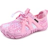 image:imageWateLves ToddlerLittleBigKid Water Shoes Wide Barefoot Aqua Athletic Sneakers Girls Boys Hiking Beach Swim Fast Dry Shoes Builtin Heel GripsPink Stars