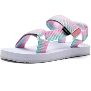 image:imageWateLves Kids Sandals Boys Girls Lightweight Nonslip Athletic Sandals with Adjustable Webbing for Hiking Walking Beach Water SportsGradient Pink Green