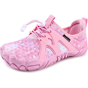 image:imageWateLves ToddlerLittleBigKid Water Shoes Wide Barefoot Aqua Athletic Sneakers Girls Boys Hiking Beach Swim Fast Dry Shoes Builtin Heel GripsPink Stars