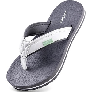 image:imageWateLves Youth Big Kids Flip Flops Boys Sandals Summer Thong Slide Sandals for Beach Pool ShowerWhiteGrey